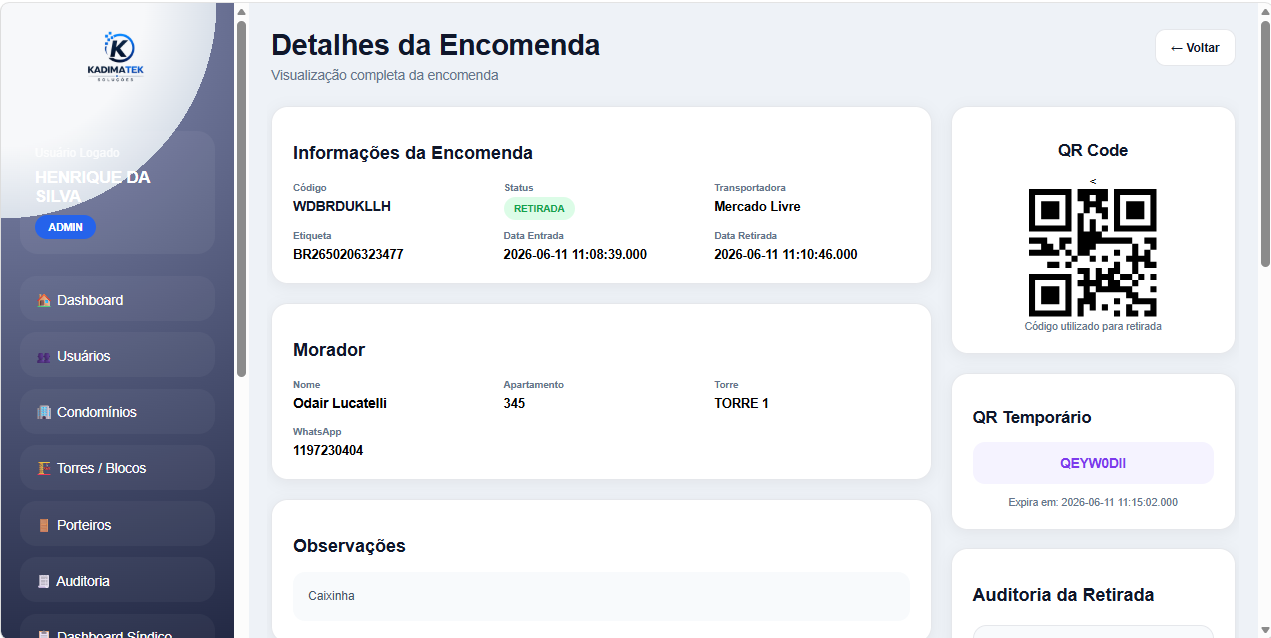 Detalhes da Encomenda